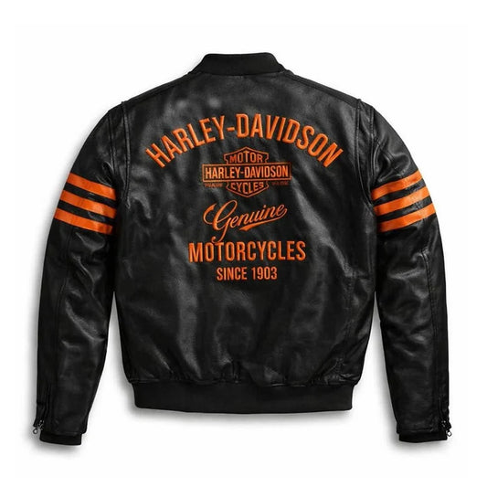 Men’s Harley-Davidson Genuine Cowhide Leather Motorcycle Bomber Jacket