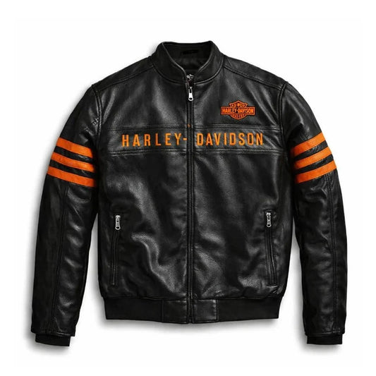 Men’s Harley-Davidson Genuine Cowhide Leather Motorcycle Bomber Jacket