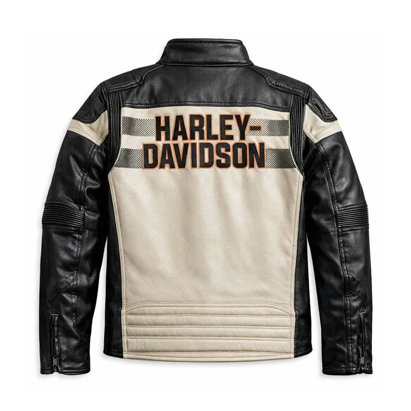 Harley-Davidson Genuine Cowhide Leather Motorcycle Biker Jacket