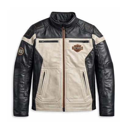 Harley-Davidson Genuine Cowhide Leather Motorcycle Biker Jacket