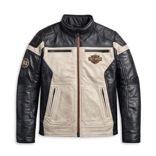 Harley-Davidson Genuine Cowhide Leather Motorcycle Biker Jacket