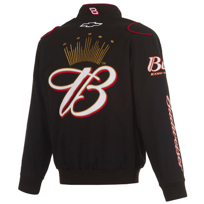 Men's Dale Earnhardt Jr. JH Design Black Budweiser Full-Snap Twill Jacket | Official NASCAR Racing Jacket