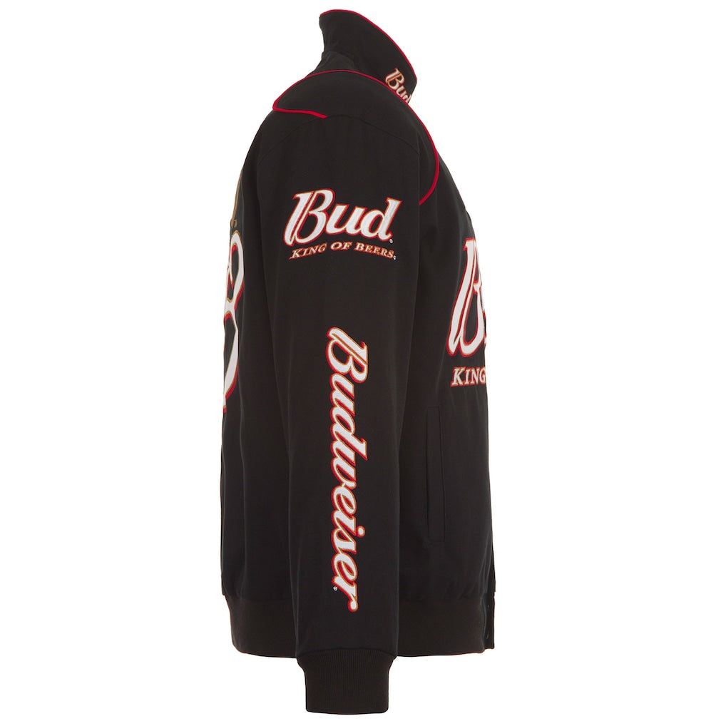 Men's Dale Earnhardt Jr. JH Design Black Budweiser Full-Snap Twill Jacket | Official NASCAR Racing Jacket