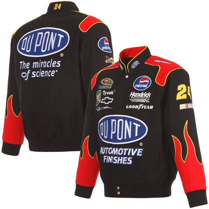 Men's Jeff Gordon JH Design Black DuPont Twill Driver Uniform Full-Snap Jacket | Official NASCAR Racing Jacket