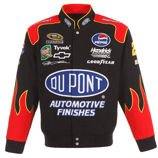 Men's Jeff Gordon JH Design Black DuPont Twill Driver Uniform Full-Snap Jacket | Official NASCAR Racing Jacket