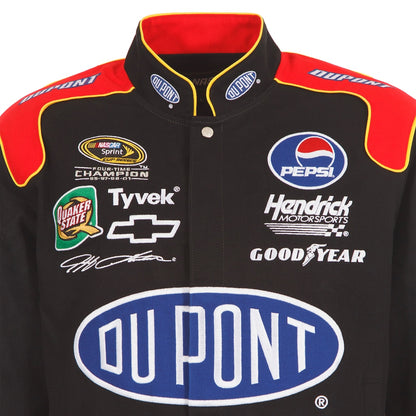 Men's Jeff Gordon JH Design Black DuPont Twill Driver Uniform Full-Snap Jacket | Official NASCAR Racing Jacket