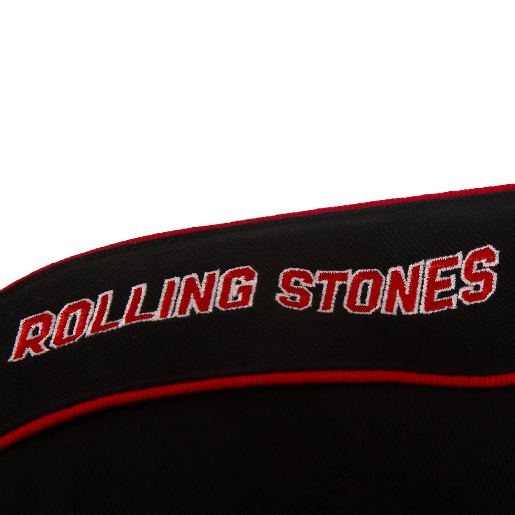 Men's JH Design Black Rolling Stones x NASCAR Full-Snap Twill Racing Jacket | Official Motorsport Varsity Jacket