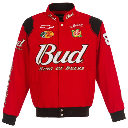 Men's Dale Earnhardt Jr. JH Design Red Budweiser Full-Snap Twill Jacket | Official NASCAR Racing Jacket