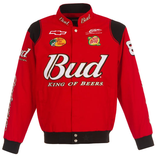 Men's Dale Earnhardt Jr. JH Design Red Budweiser Full-Snap Twill Jacket | Official NASCAR Racing Jacket