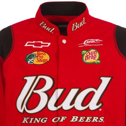 Men's Dale Earnhardt Jr. JH Design Red Budweiser Full-Snap Twill Jacket | Official NASCAR Racing Jacket