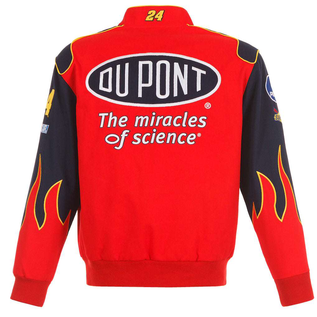 Men's Jeff Gordon JH Design Red DuPont Twill Driver Uniform Full-Snap Jacket | Official NASCAR Racing Jacket
