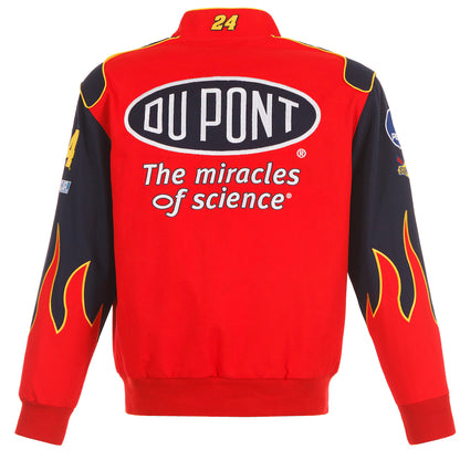 Men's Jeff Gordon JH Design Red DuPont Twill Driver Uniform Full-Snap Jacket | Official NASCAR Racing Jacket