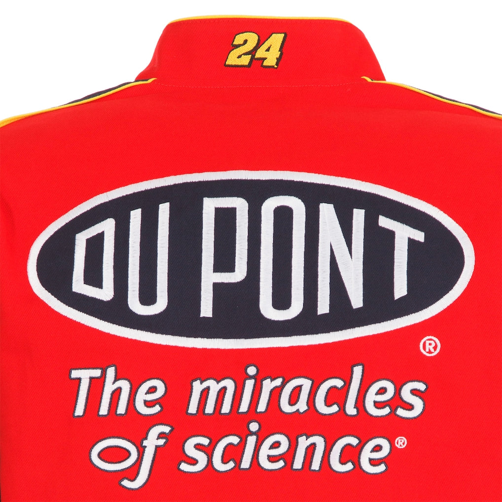 Men's Jeff Gordon JH Design Red DuPont Twill Driver Uniform Full-Snap Jacket | Official NASCAR Racing Jacket