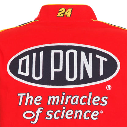 Men's Jeff Gordon JH Design Red DuPont Twill Driver Uniform Full-Snap Jacket | Official NASCAR Racing Jacket