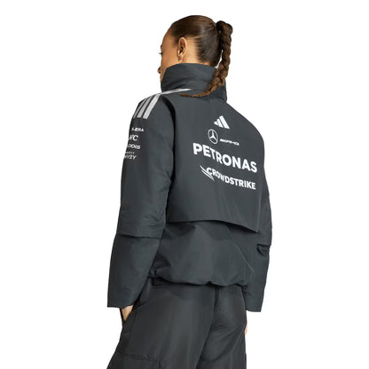 Mercedes AMG Petronas adidas F1 Team Replica Crop Jacket Black Women's Formula 1 Racing Jacket