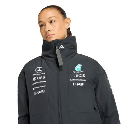 Mercedes AMG Petronas adidas F1 Team Replica Crop Jacket Black Women's Formula 1 Racing Jacket