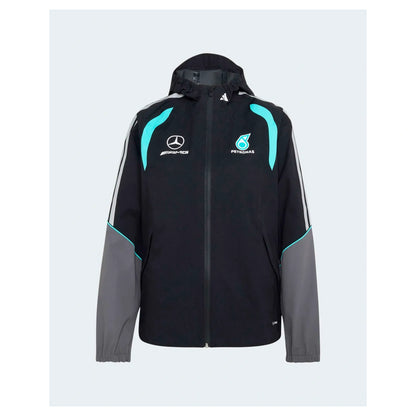 Women's Mercedes F1 mechanics rain jacket full view