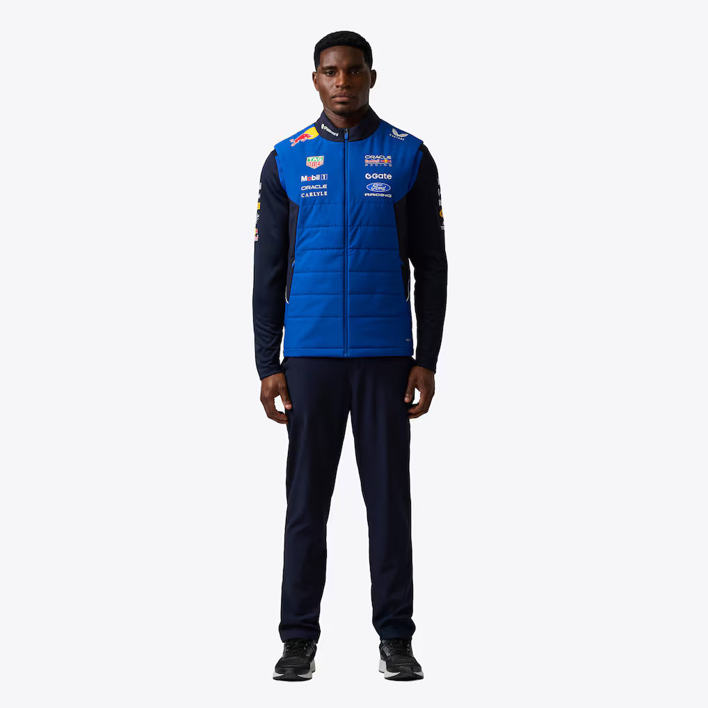 Oracle Red Bull Racing 2026 Team Gilet Replica | Unisex Formula 1 Padded Vest Motorsport Outerwear