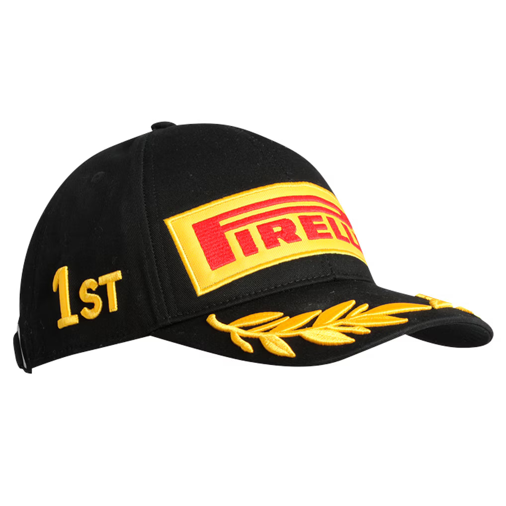 Pirelli Podium Cap Black | Formula 1 Racing Winner Hat Adjustable Baseball Cap
