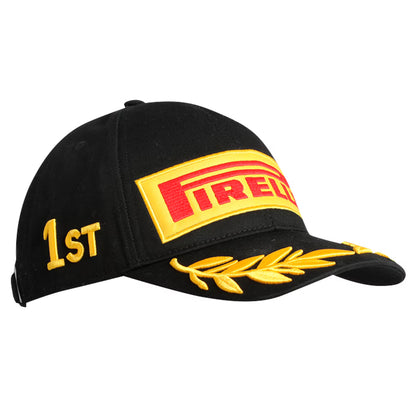 Pirelli Podium Cap Black | Formula 1 Racing Winner Hat Adjustable Baseball Cap