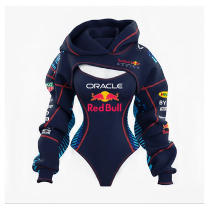 Red Bull Navy Blue Racing Body Suit Hoodie | Motorsport Bodysuit