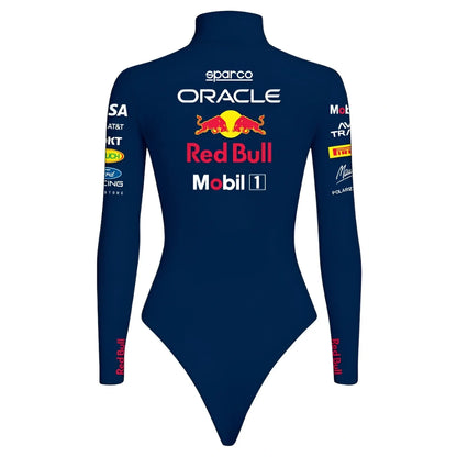 Women’s Red Bull Racing Style Bodysuit | Long Sleeve F1 Racing Suit