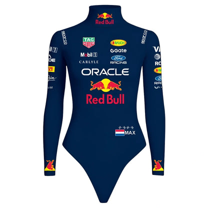 Women’s Red Bull Racing Style Bodysuit | Long Sleeve F1 Racing Suit