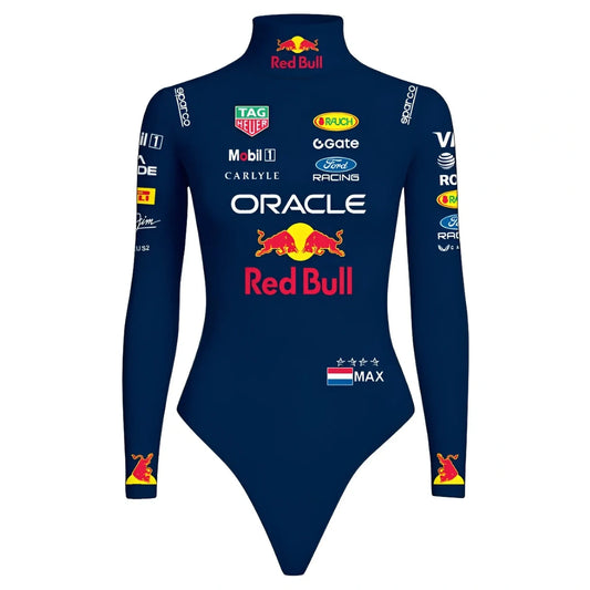 Women’s Red Bull Racing Style Bodysuit | Long Sleeve F1 Racing Suit