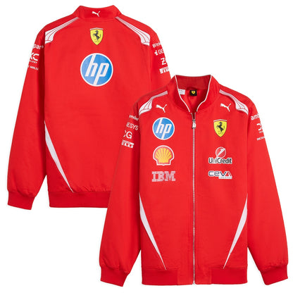 Scuderia Ferrari 2026 Team Racing Jacket Red | Official Ferrari Formula 1 Full-Zip Team Jacket