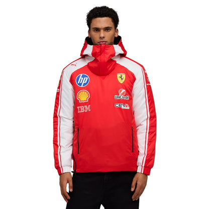 Scuderia Ferrari 2026 Team Replica Reversible Jacket | Formula 1 Hooded Waterproof Motorsport Jacket