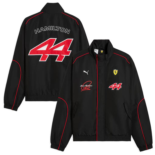 Men's NASCAR JH Design Black 2026 Full-Snap Twill Racing Jacket