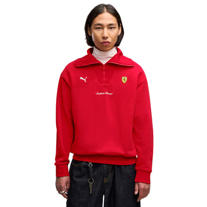 Scuderia Ferrari Puma Little Shield Half Zip Fleece Red | Formula 1 Team Replica Sweatshirt Unisex