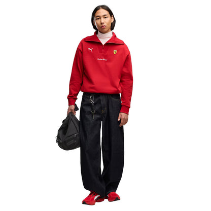 Scuderia Ferrari Puma Little Shield Half Zip Fleece Red | Formula 1 Team Replica Sweatshirt Unisex