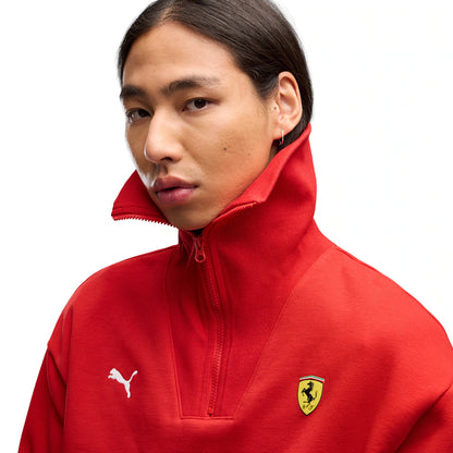 Scuderia Ferrari Puma Little Shield Half Zip Fleece Red | Formula 1 Team Replica Sweatshirt Unisex
