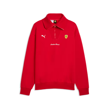 Scuderia Ferrari Puma Little Shield Half Zip Fleece Red | Formula 1 Team Replica Sweatshirt Unisex