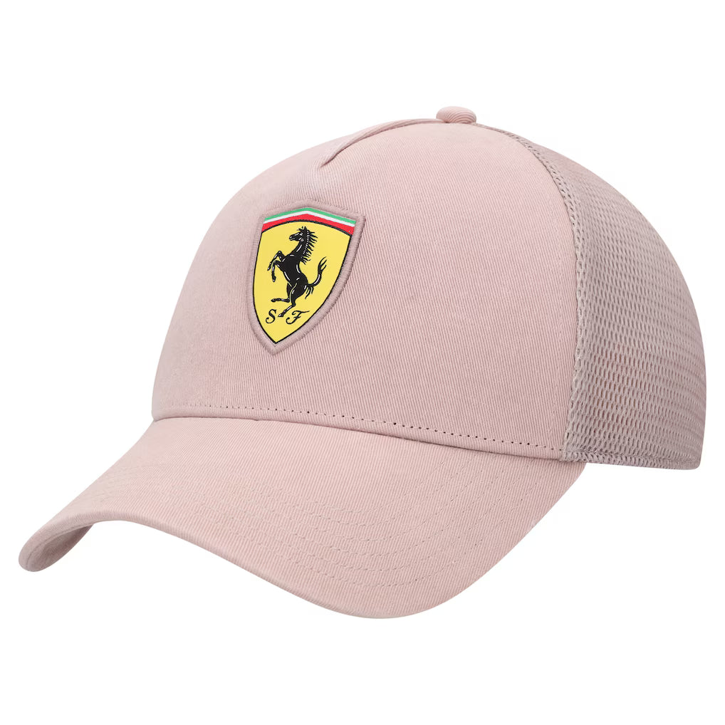 Scuderia Ferrari Puma Light Pink Trucker Cap | Adjustable Unisex Formula 1 Racing Hat