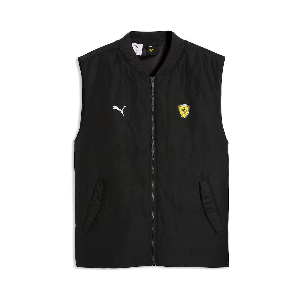 Scuderia Ferrari 2025 Puma Lightly Padded Gilet Black | Premium F1 Team Vest for Men & Women
