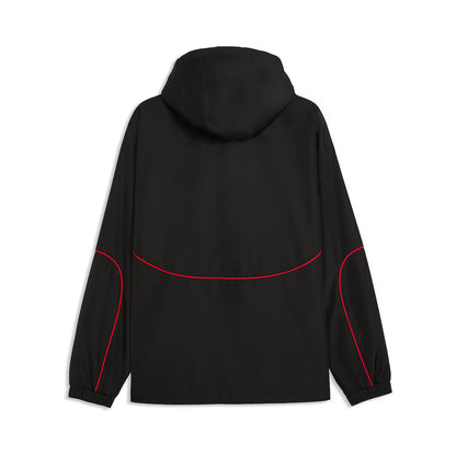 Scuderia Ferrari Puma Black Rain Jacket | Official Ferrari F1 Hooded Waterproof Jacket