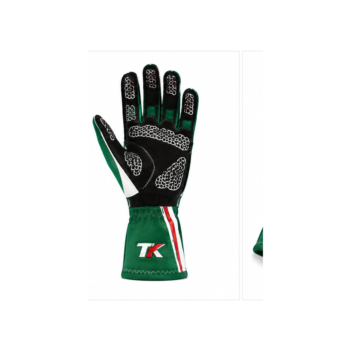 Tony Kart Racing Gloves Green White Red | Professional Karting Gloves