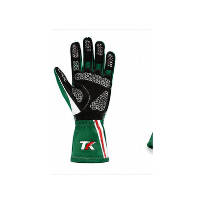 Tony Kart Racing Gloves Green White Red | Professional Karting Gloves