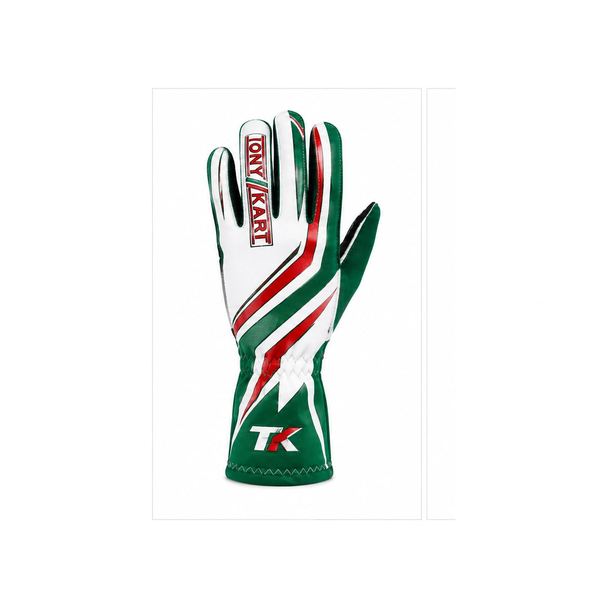Tony Kart Racing Gloves Green White Red | Professional Karting Gloves