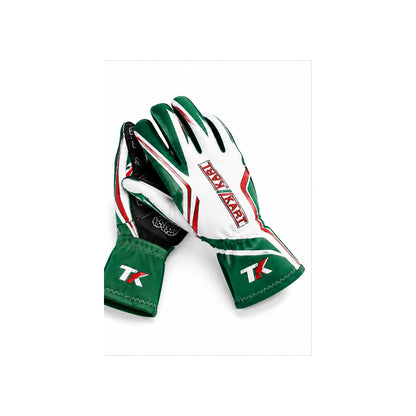 Tony Kart Racing Gloves Green White Red | Professional Karting Gloves