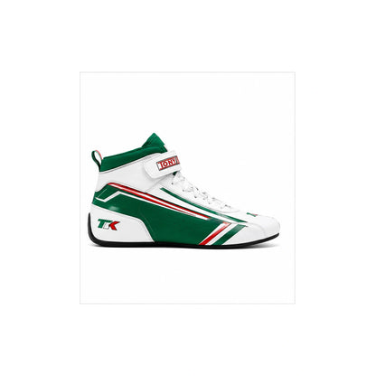 Tony Kart Racing Shoes Green White Red | Professional Karting Boots
