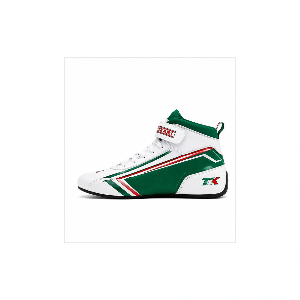 Tony Kart Racing Shoes Green White Red | Professional Karting Boots