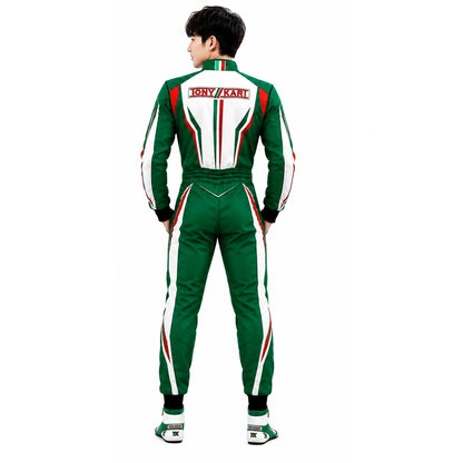 Tony Kart Green White Racing Suit | Professional Go Kart Racing Suit