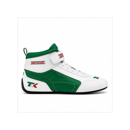 Tony Kart Racing Shoes Green White | Professional Go Kart Racing Shoes