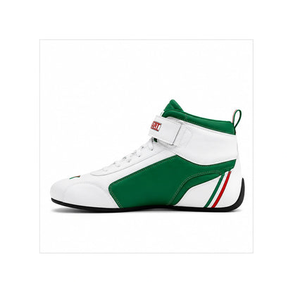 Tony Kart Racing Shoes Green White | Professional Go Kart Racing Shoes