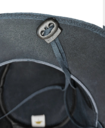 Black Leather Western Cowboy Hat with Cowhide Band – Stylish Ranch Hat