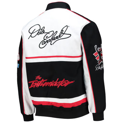 Men's Dale Earnhardt JH Design Black/White Twill Uniform Full-Snap Jacket | Official NASCAR Racing Jacket