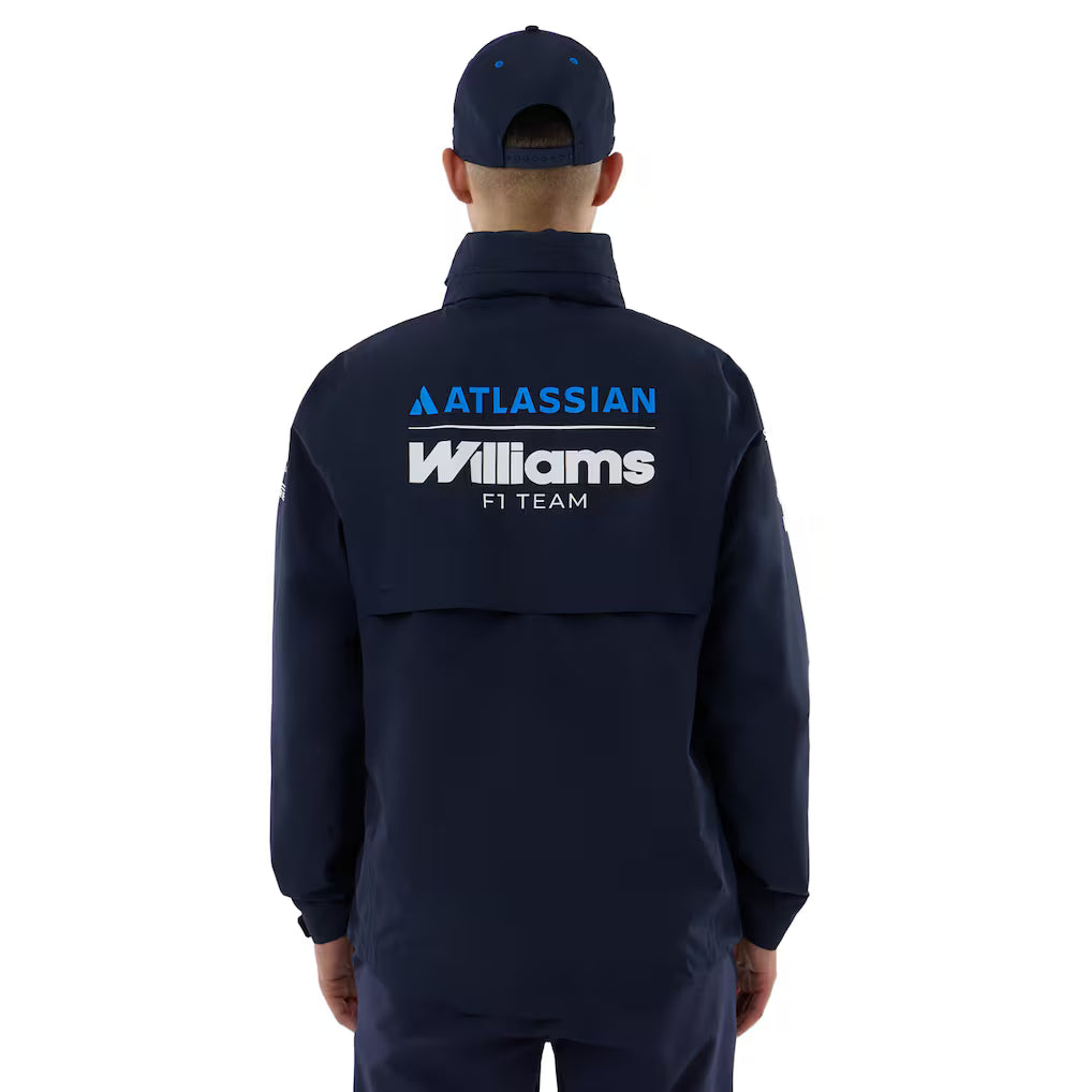 Williams Racing New Era Team Rain Jacket Replica | Official Style F1 Waterproof Hooded Jacket